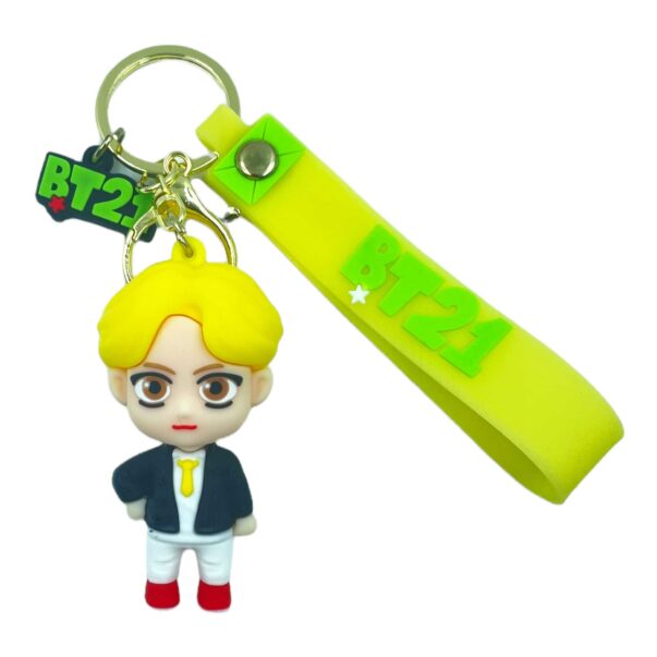 BTS 3d Silicone with Lanyard Metal Key Chain (Jimin)