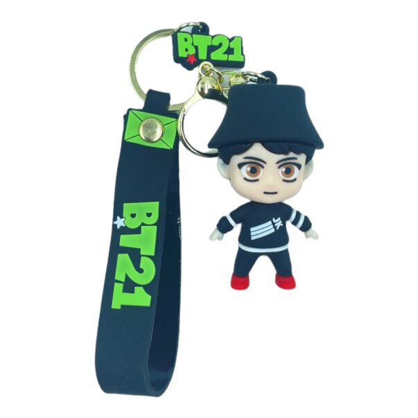 BTS 3d Silicone with Lanyard Metal Key Chain (Jung kook)