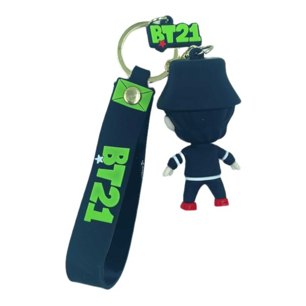 BTS 3d Silicone with Lanyard Metal Key Chain (Jung kook)