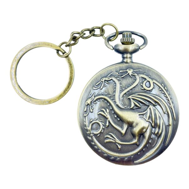 Pocket Watch with Metallic Key Chain