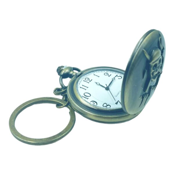 Pocket Watch with Metallic Key Chain