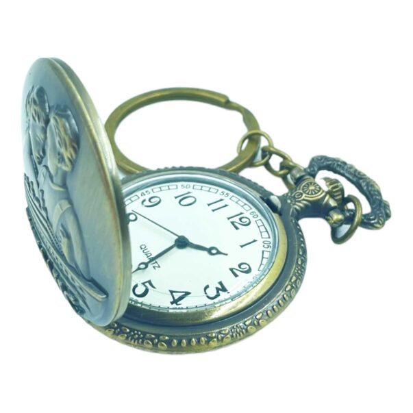 Pocket Watch with Metallic Key Chain