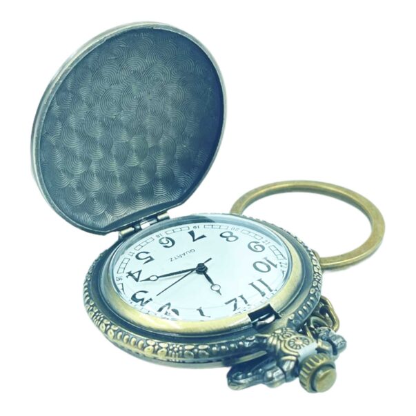 Pocket Watch with Metallic Key Chain