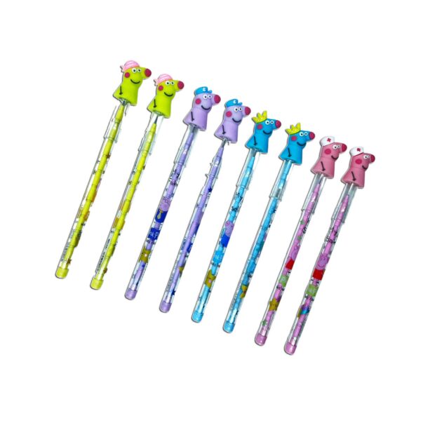 Peppa Push Stack Pencils with Lead Bullet