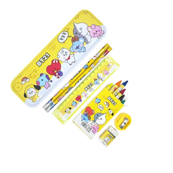 Stationery Kit || Pencil Box, 4 Pencil, Handgrip, Eraser & Sharpener