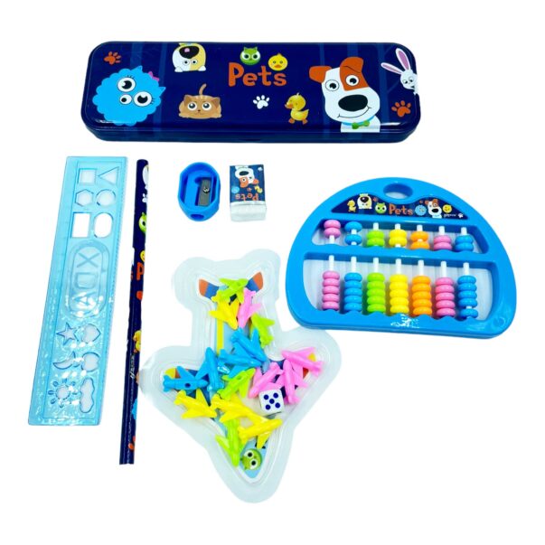 Stationery Kit || Pencil Box, Ruler, Eraser, Sharpener with Ludo and Toy Abacus