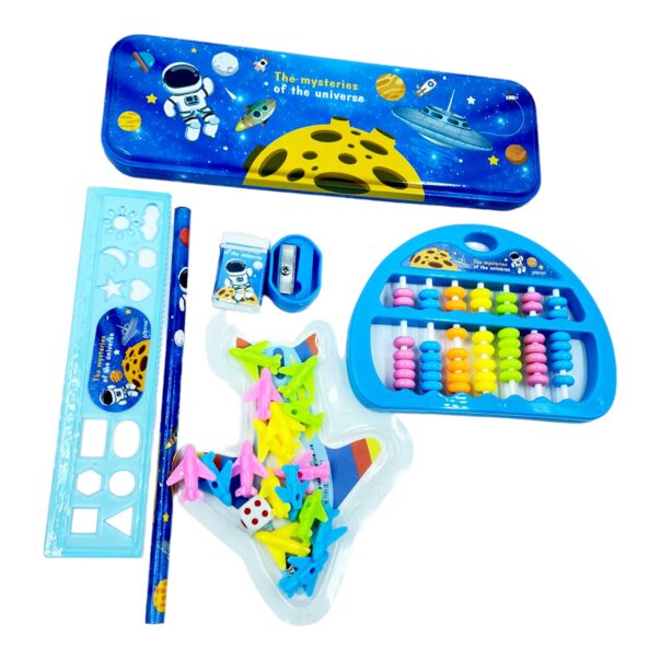 Stationery Kit || Pencil Box, Ruler, Eraser, Sharpener with Ludo and Toy Abacus