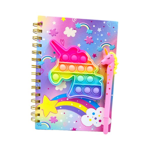 Spiral Diary with Butterfly Pop it toy and assorted Pen