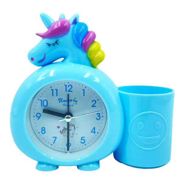 Unicorn Plastic Alarm Clock with Pen Holder