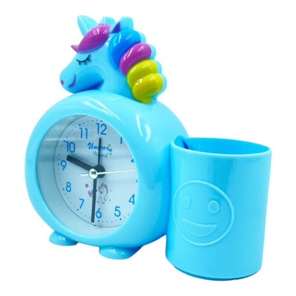 Unicorn Plastic Alarm Clock with Pen Holder