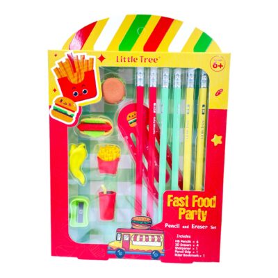 Stationery Kit || 6 Pencil + 4 Eraser, 1 Scale, 1 Sharpener & 1 Handgrip