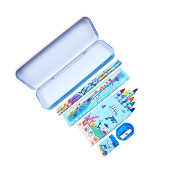 Stationery Kit || Pencil Box, 4 Pencil, Handgrip, Eraser & Sharpener