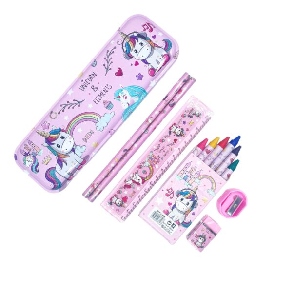 Stationery Kit || Pencil Box, 4 Pencil, Handgrip, Eraser & Sharpener