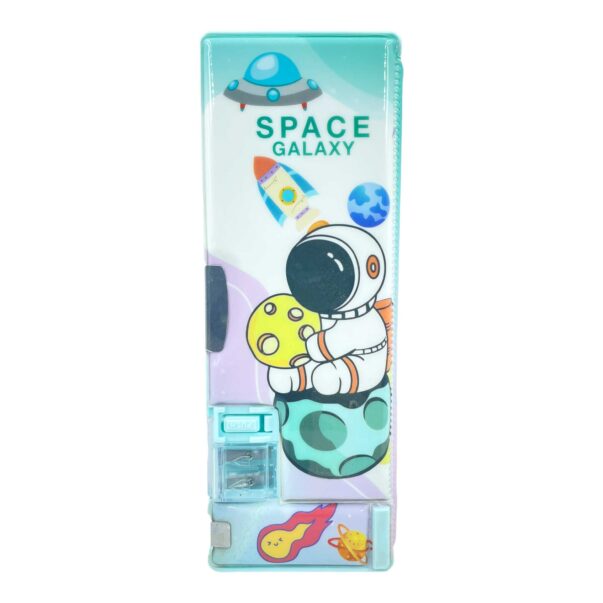 Astronaut Pencil Box Built-in 2 Sharpeners with Magnet Lock