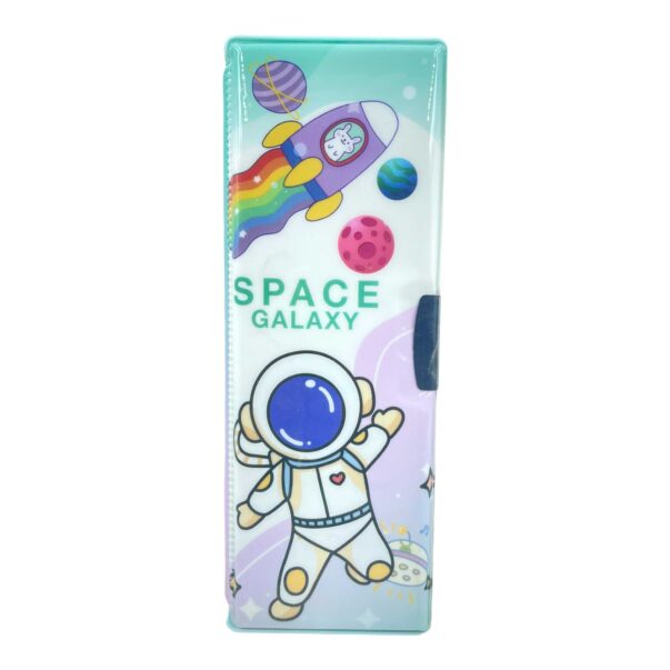 Astronaut Pencil Box Built-in 2 Sharpeners with Magnet Lock