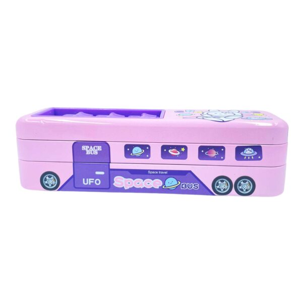 Bus Shape dual layer Metal Pencil Box