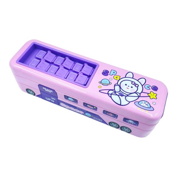 Bus Shape dual layer Metal Pencil Box