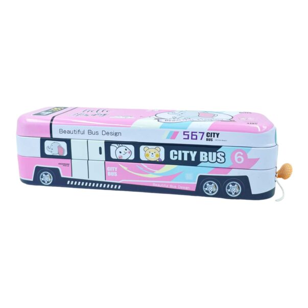 Bus Shape dual layer Metal Pencil Box