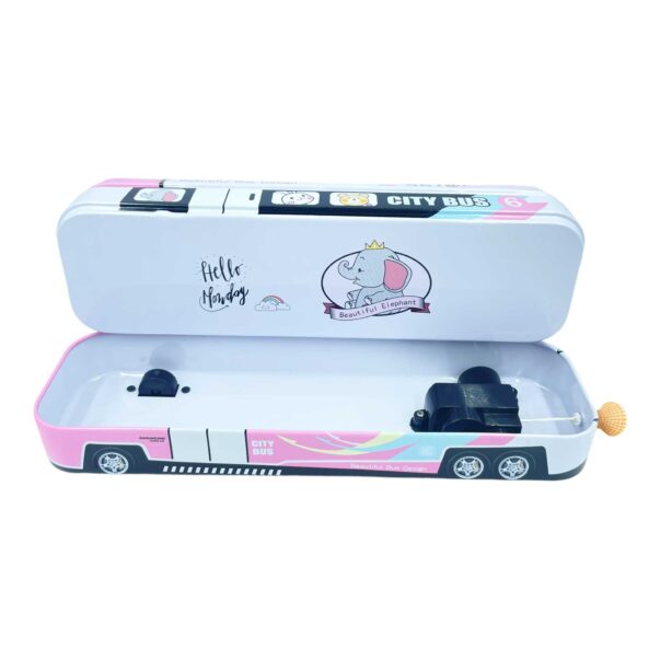 Bus Shape dual layer Metal Pencil Box