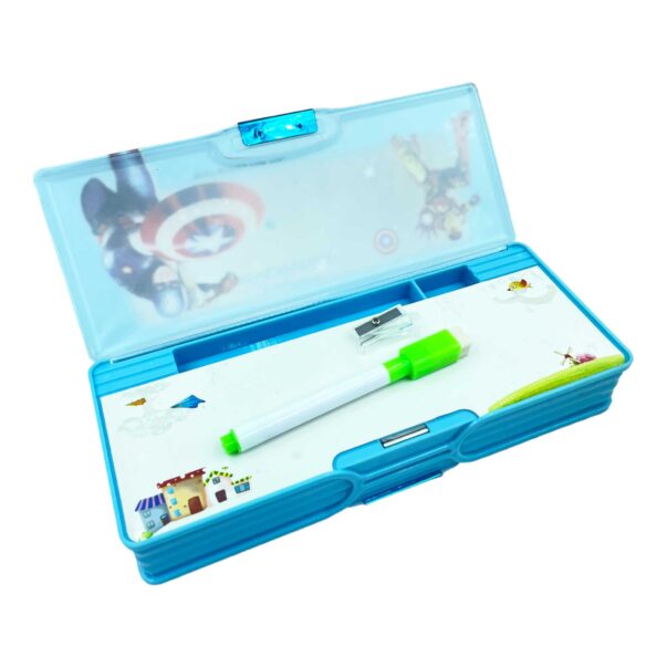 Car Pencil Box included Board Marker & Sharpener with Magnet Lock