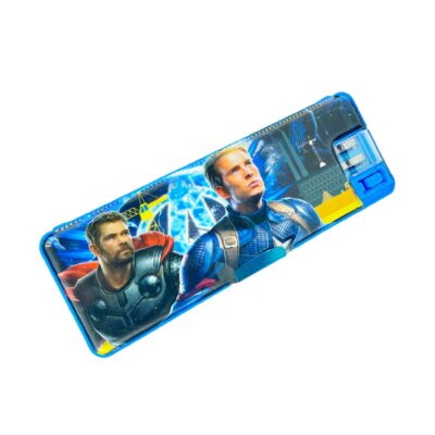 Captain America LED Pencil Box Built-in 2 Sharpeners with Magnet Lock