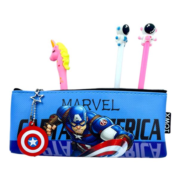 Pencil Pouch with Avenger keychain tag for Kids