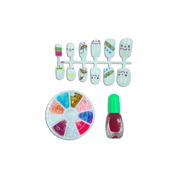 Nail Art with 12 Artificial Nails and Glitters