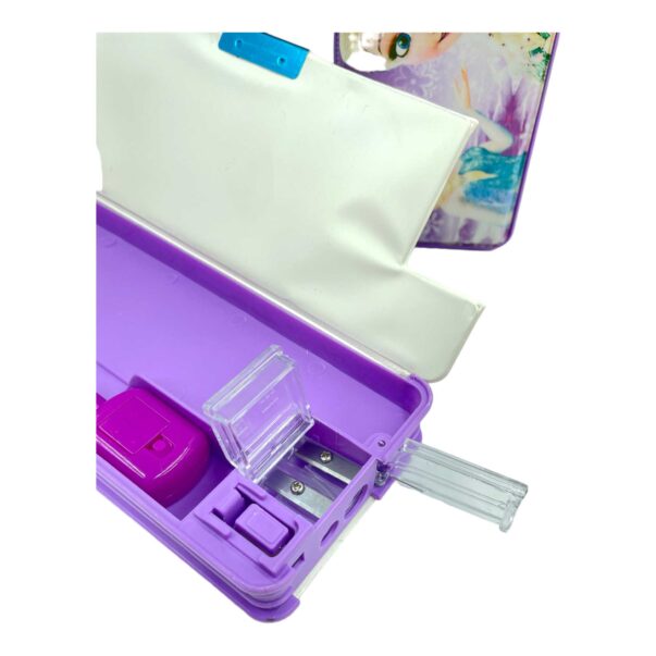 Frozen LED Pencil Box Built-in 2 Sharpeners with Magnet Lock