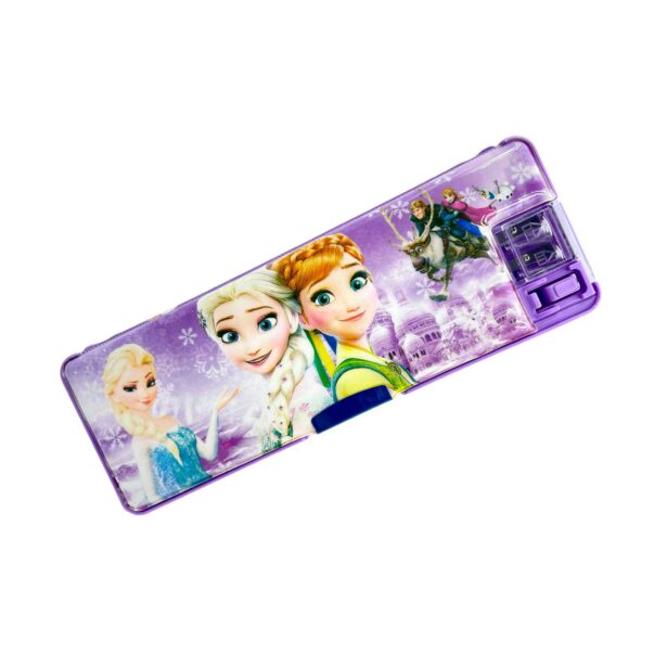 Frozen LED Pencil Box Built-in 2 Sharpeners with Magnet Lock