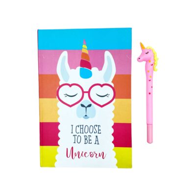 Unicorn Hardbound diary with assorted Gel Pen