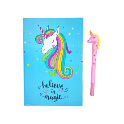 Unicorn Hardbound diary with assorted Gel Pen