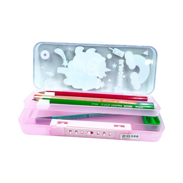 Unicorn Pencil Box password protected with dual Compartments