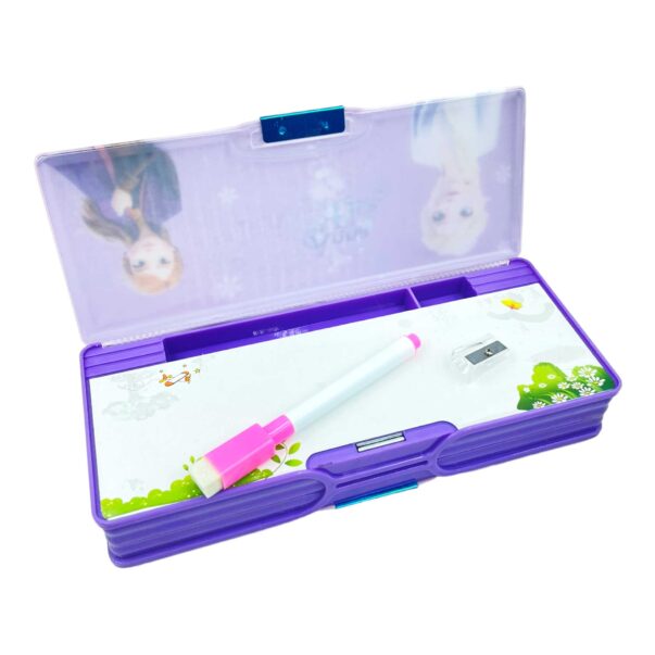 Frozen Pencil Box included Board Marker & Sharpener with Magnet Lock