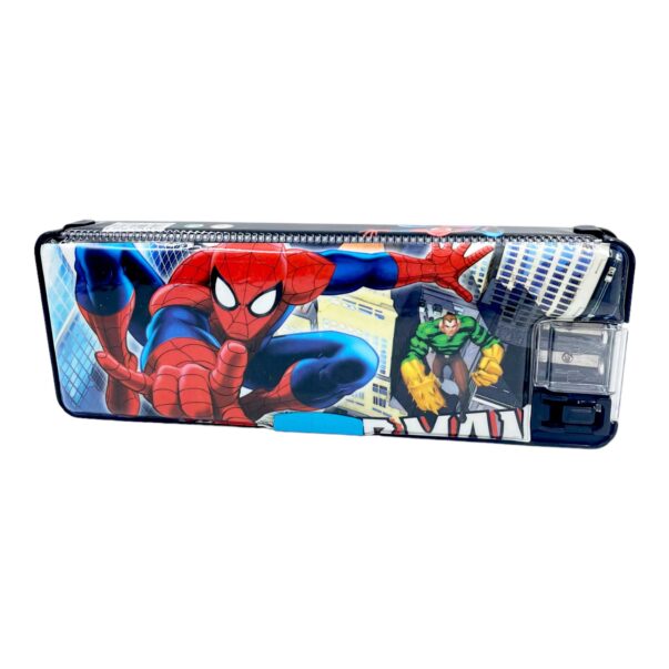 Spiderman LED Pencil Box Built-in 2 Sharpeners with Magnet Lock